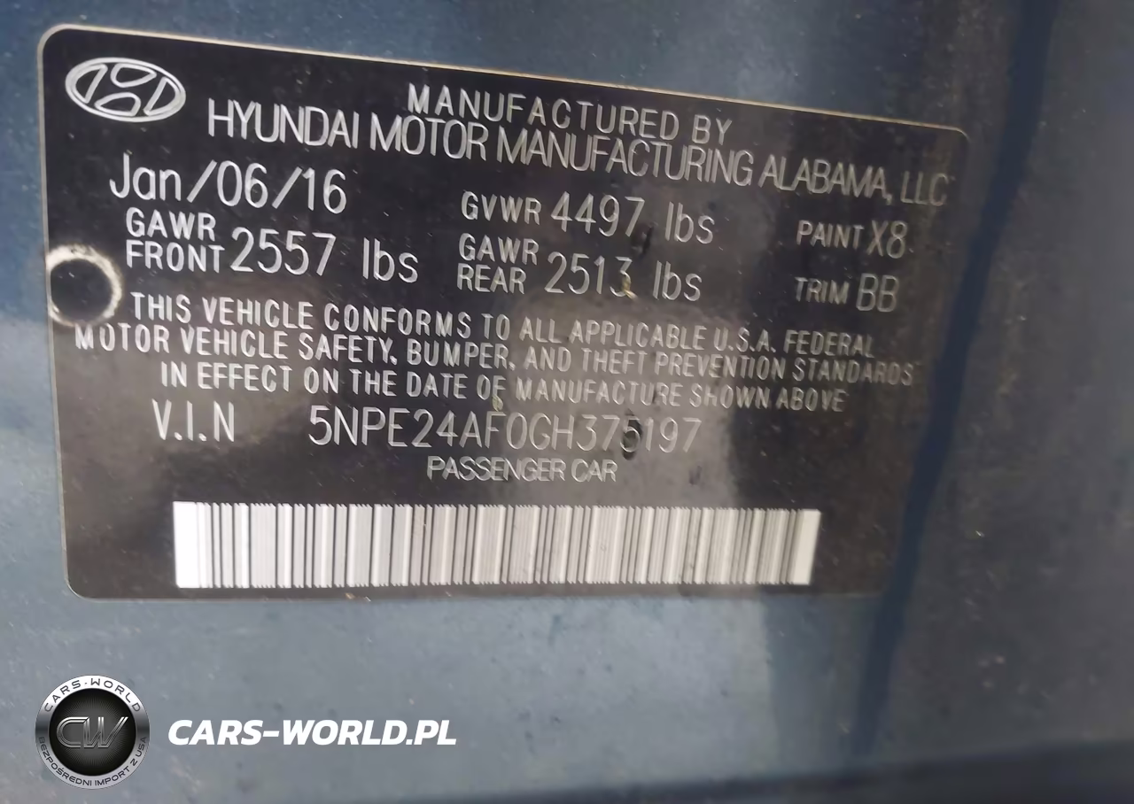 2016 Hyundai Sonata Se VIN:5NPE24AF0GH375197 - 9