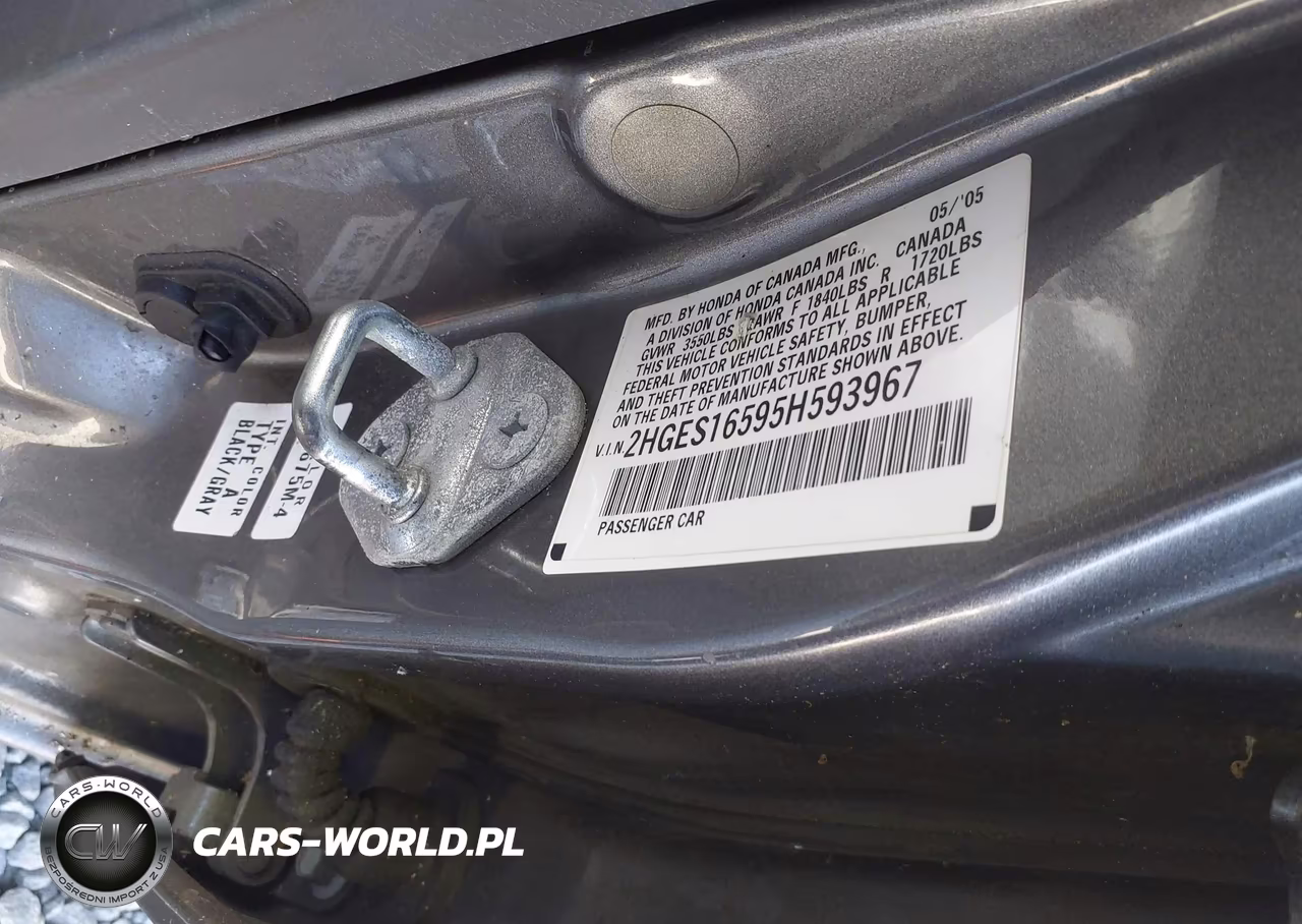 2005 Honda Civic Lx VIN:2HGES16595H593967 - 9
