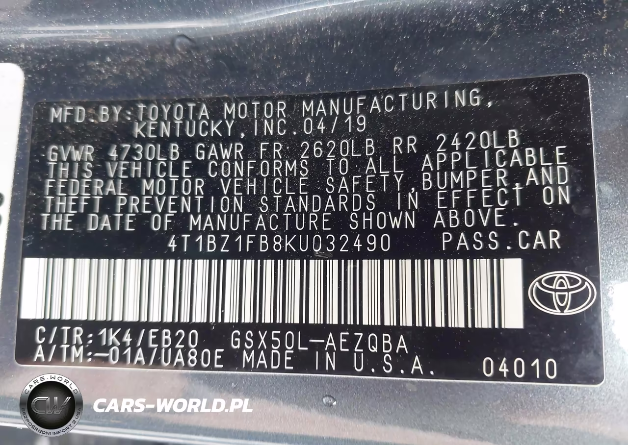 2019 Toyota Avalon Xse VIN:4T1BZ1FB8KU032490 - 9