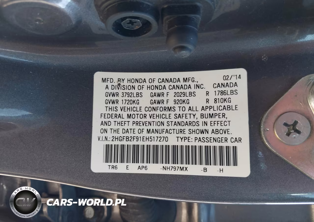 2014 Honda Civic Ex-L VIN:2HGFB2F91EH517270 - 9