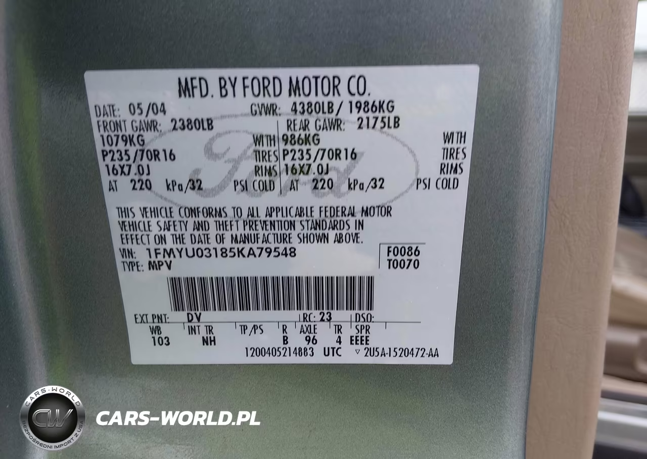 2005 Ford Escape Xlt VIN:1FMYU03185KA79548 - 9