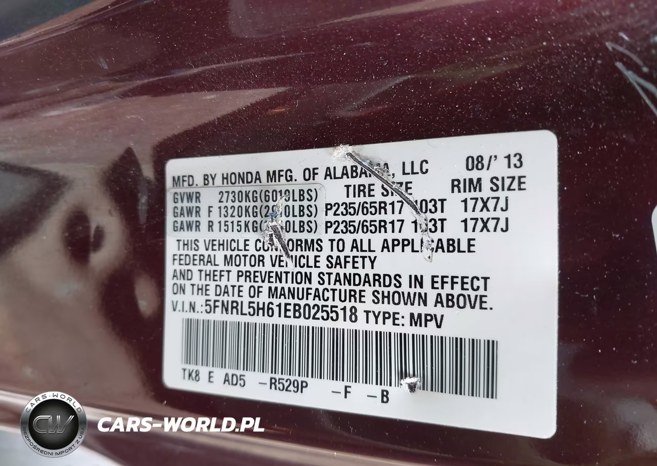 2014 Honda Odyssey Ex-L VIN:5FNRL5H61EB025518 - 9