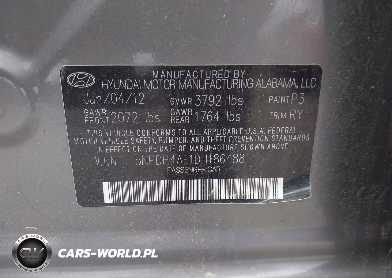 2013 Hyundai Elantra Limited VIN:5NPDH4AE1DH186488 - 9