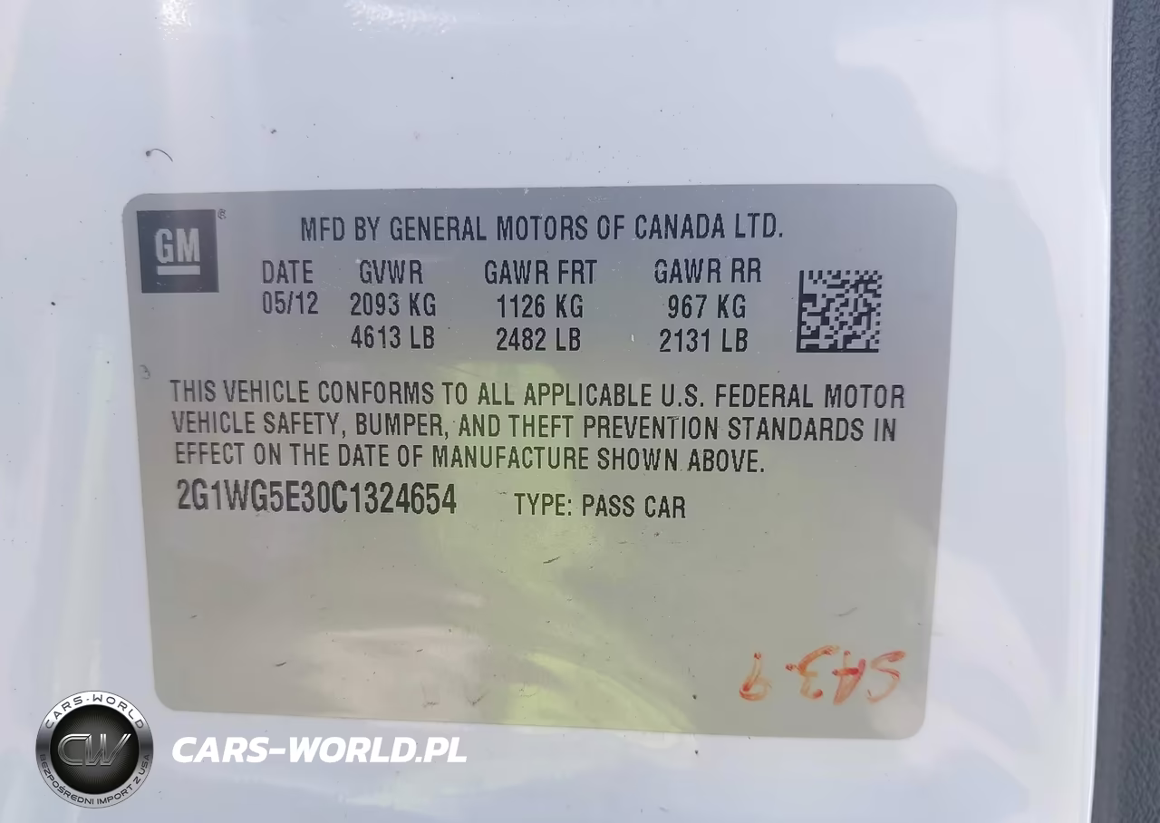 2012 Chevrolet Impala Lt VIN:2G1WG5E30C1324654 - 9