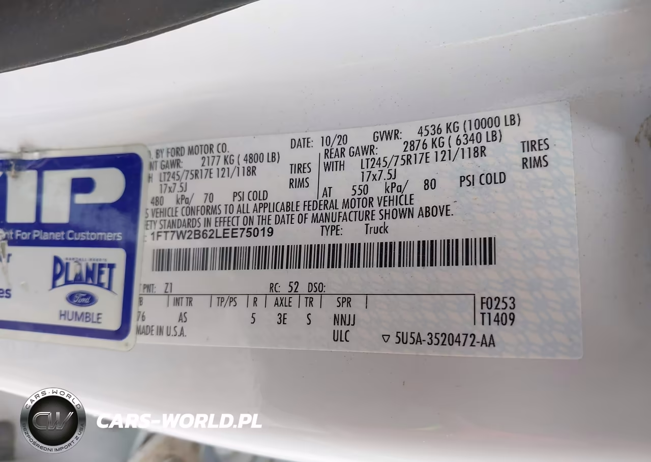 2020 Ford F-250 VIN:1FT7W2B62LEE75019 - 9