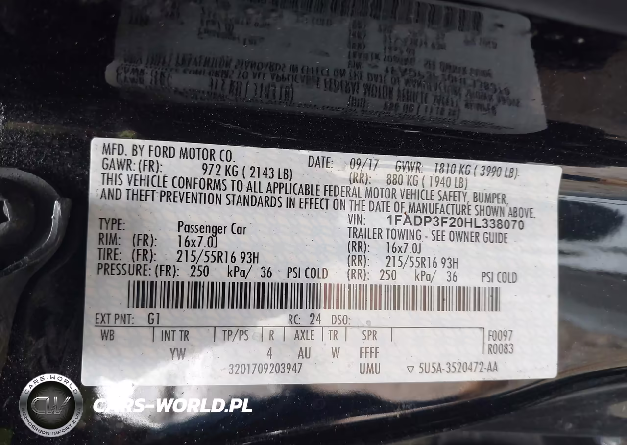 2017 Ford Focus Se VIN:1FADP3F20HL338070 - 9
