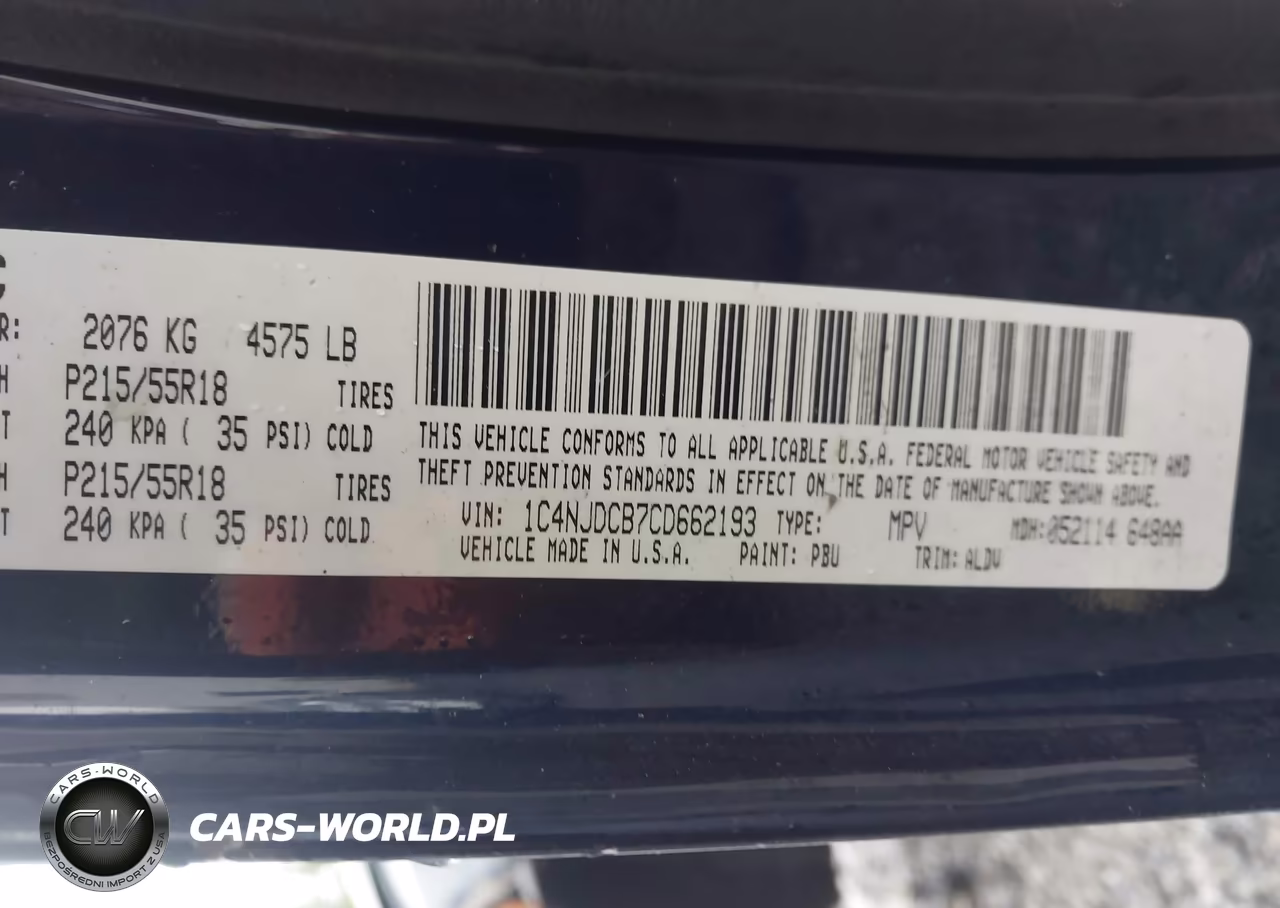 2012 Jeep Compass Limited VIN:1C4NJDCB7CD662193 - 9