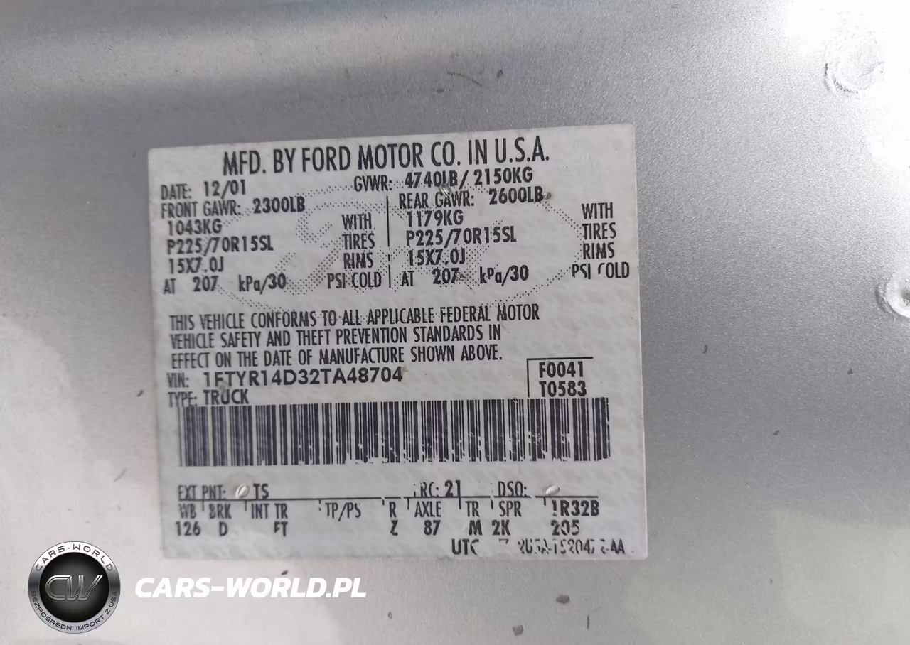 2002 Ford Ranger Xl-Xlt VIN:1FTYR14D32TA48704 - 9