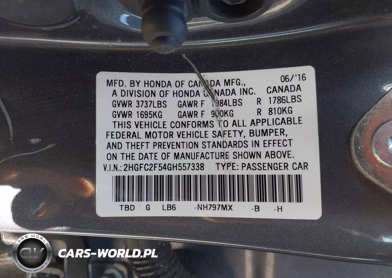 2016 Honda Civic Lx VIN:2HGFC2F54GH557338 - 9