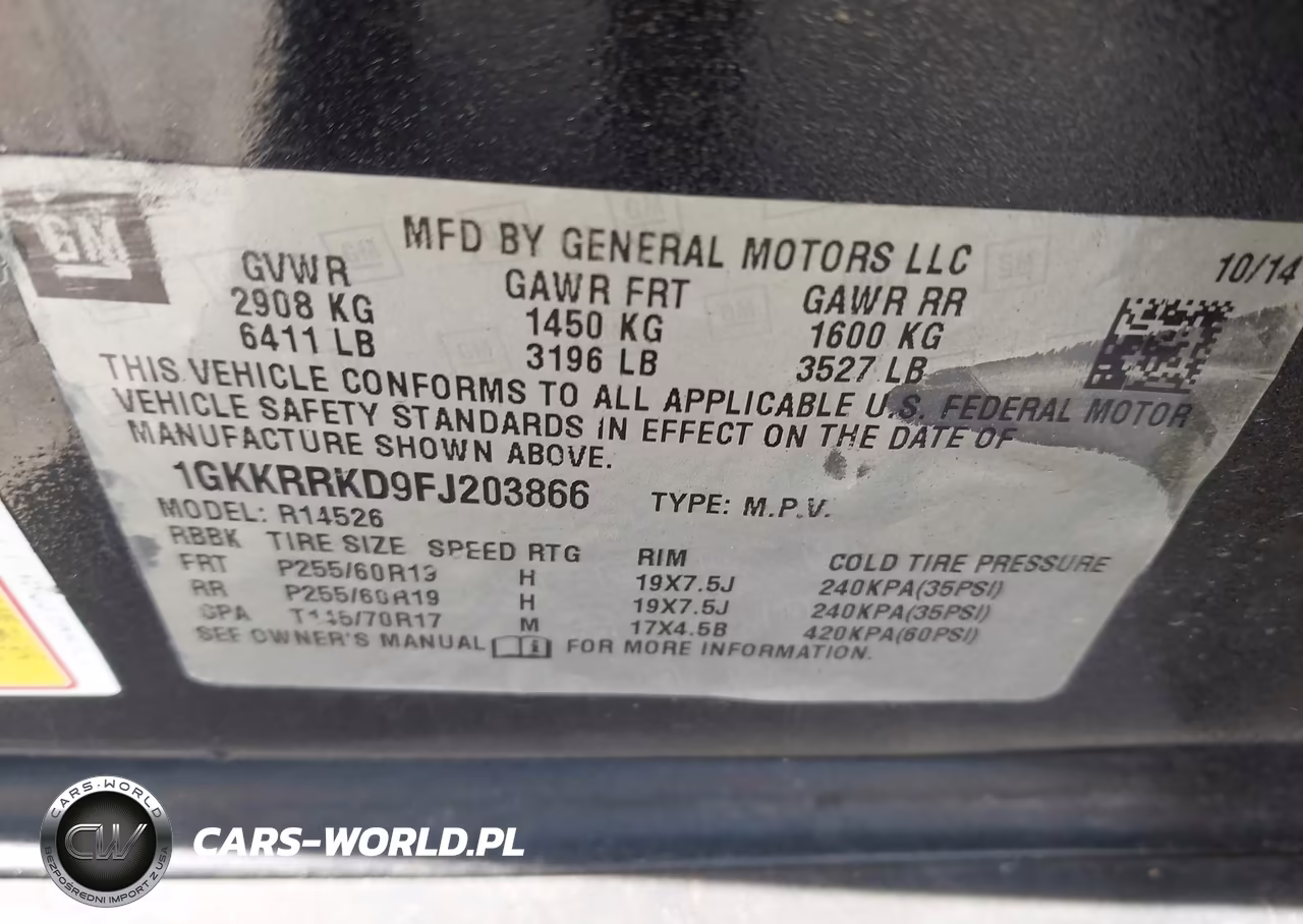 2015 GMC Acadia Slt-1 VIN:1GKKRRKD9FJ203866 - 9