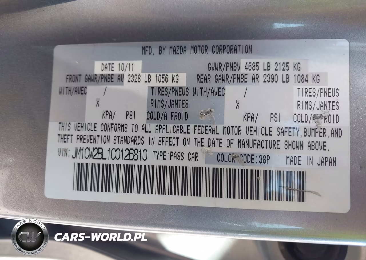 2012 Mazda Mazda5 Sport VIN:JM1CW2BL1C0126810 - 9
