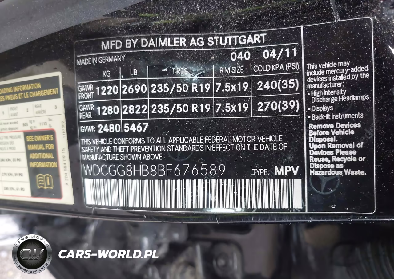 2011 Mercedes-Benz Glk 350 4Matic VIN:WDCGG8HB8BF676589 - 9