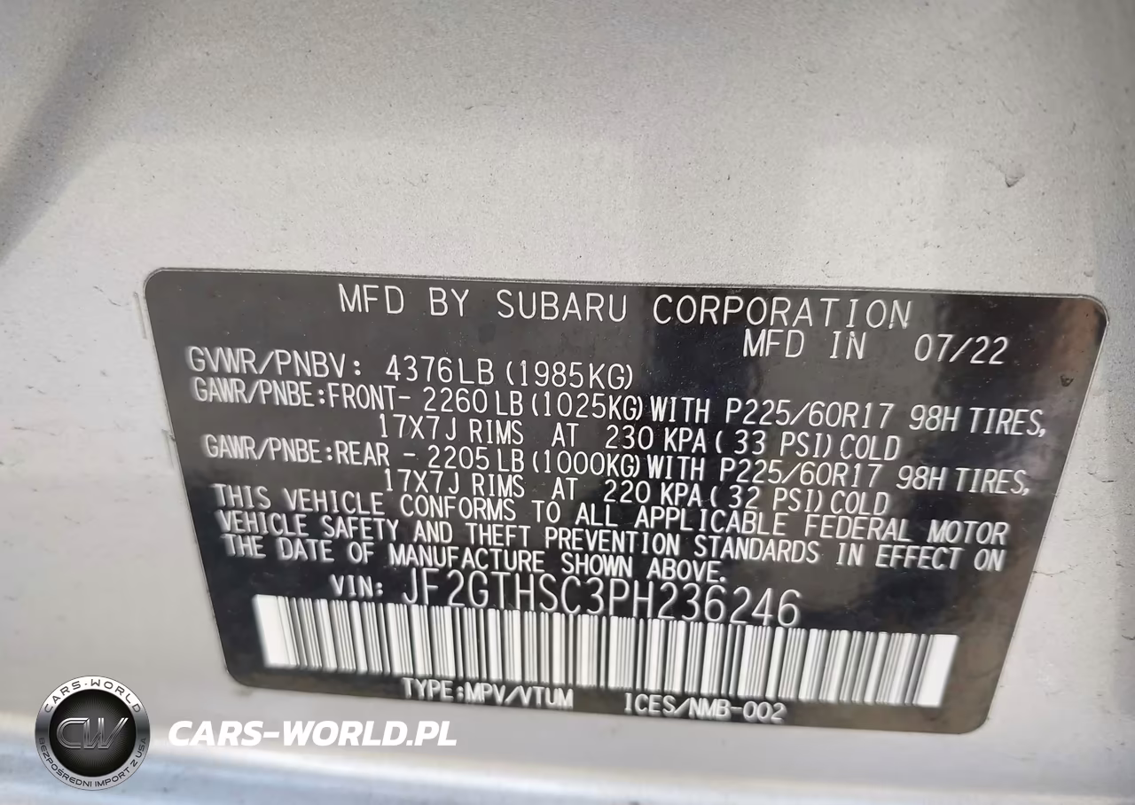 2023 Subaru Crosstrek Sport VIN:JF2GTHSC3PH236246 - 9