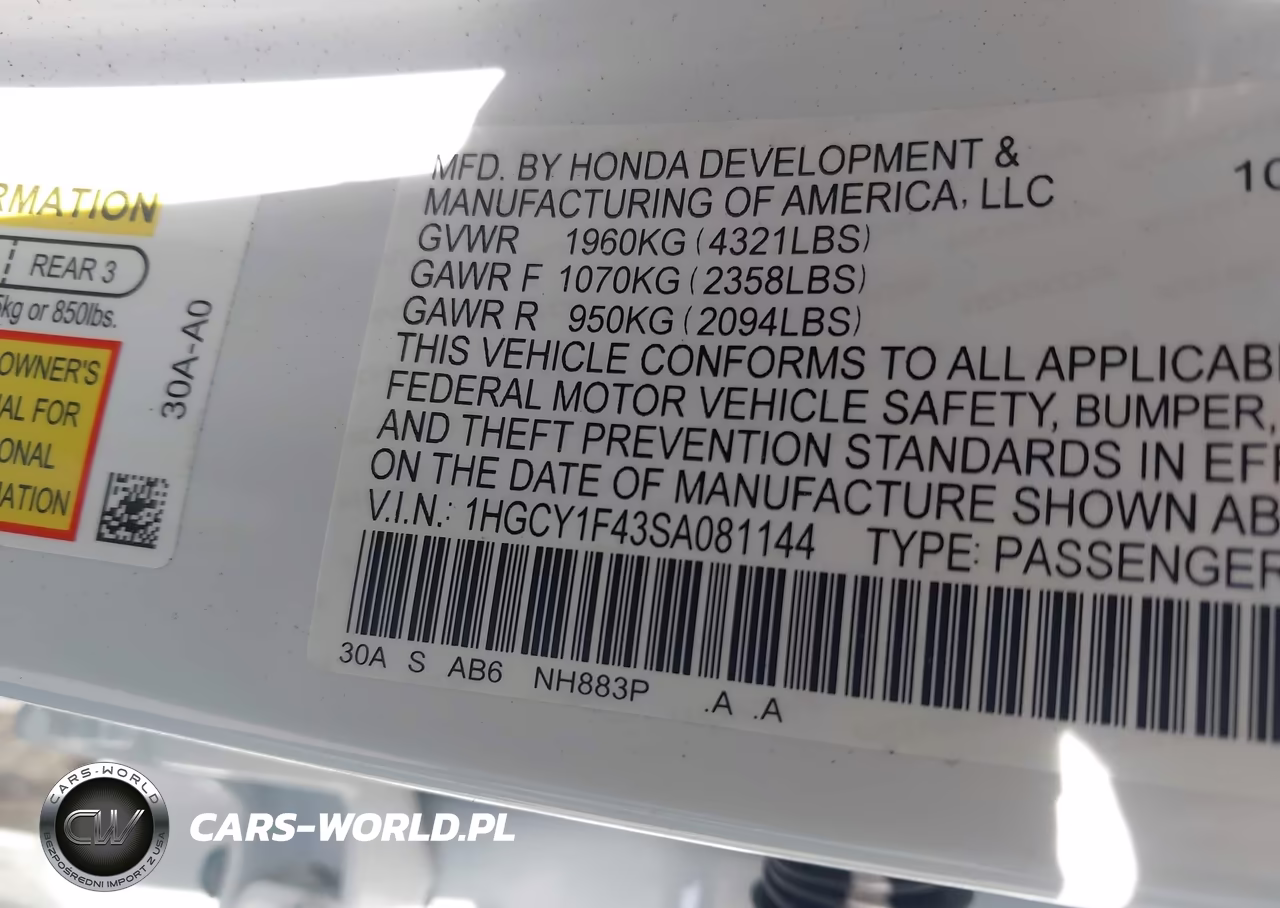 2025 Honda Accord Se VIN:1HGCY1F43SA081144 - 9