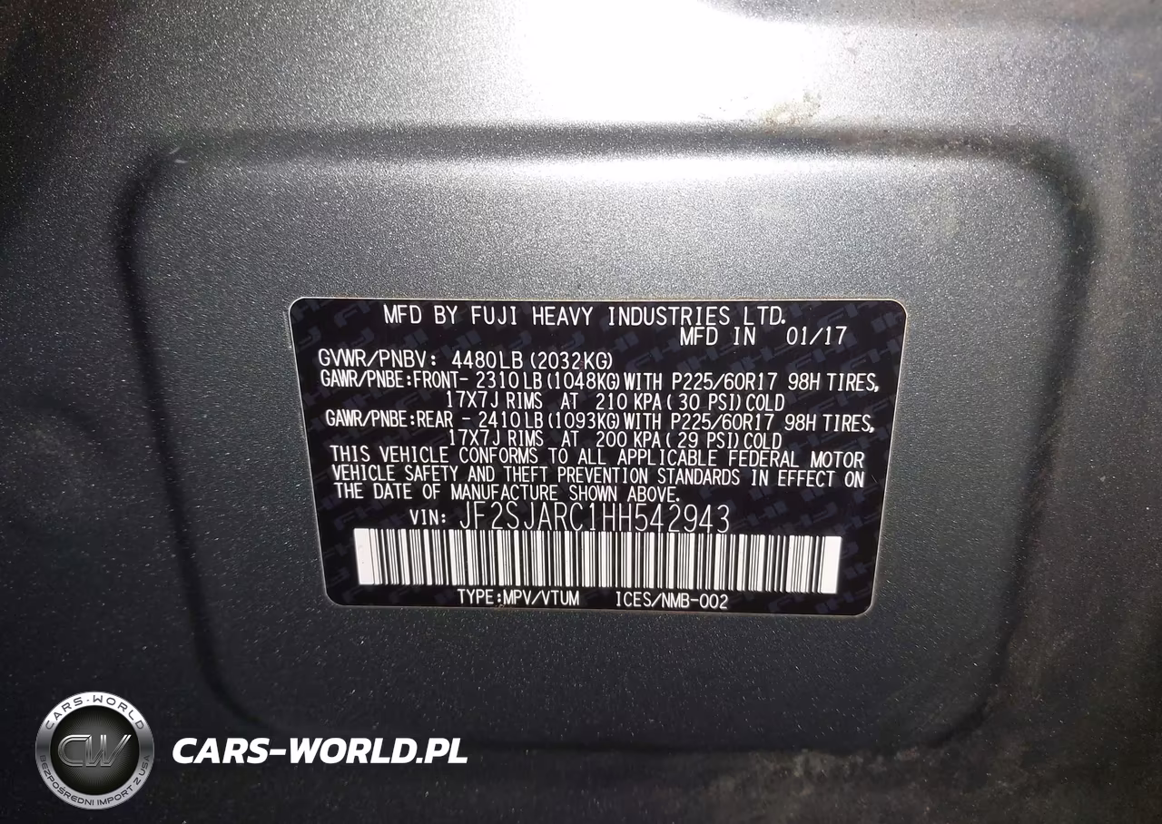 2017 Subaru Forester 2.5I Limited VIN:JF2SJARC1HH542943 - 9