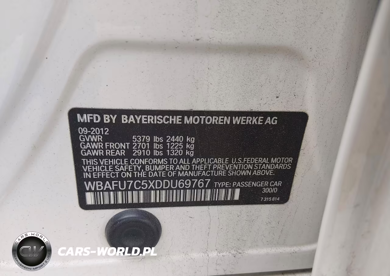 2013 BMW 535I xDrive VIN:WBAFU7C5XDDU69767 - 9