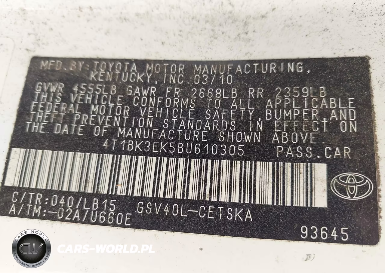 2011 Toyota Camry Se V6 VIN:4T1BK3EK5BU610305 - 9