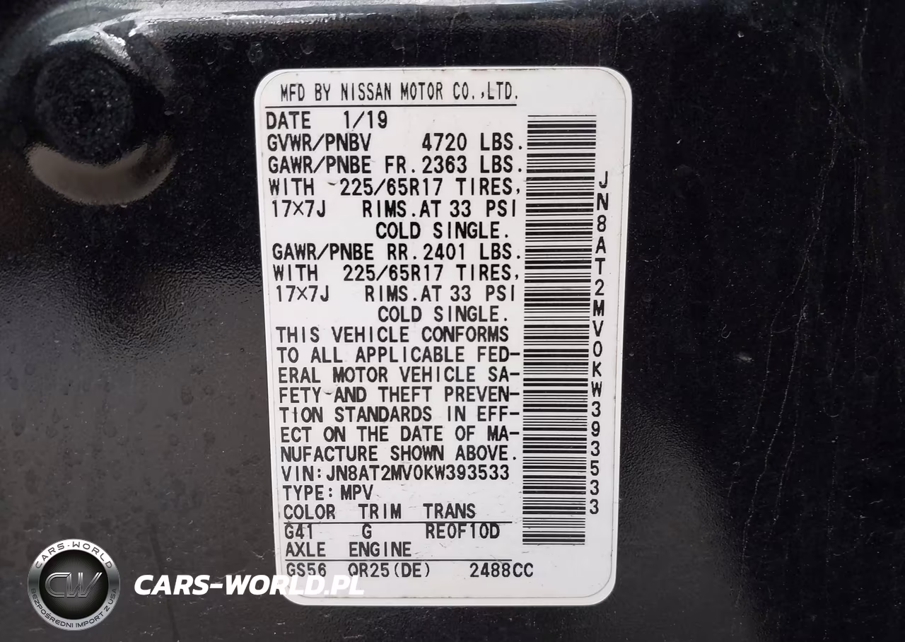 2019 Nissan Rogue Sv VIN:JN8AT2MV0KW393533 - 9