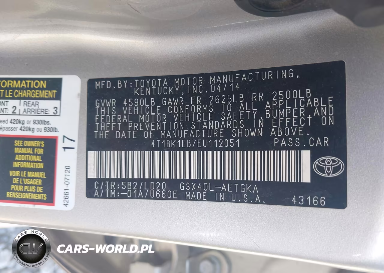 2014 Toyota Avalon Xle VIN:4T1BK1EB7EU112051 - 9