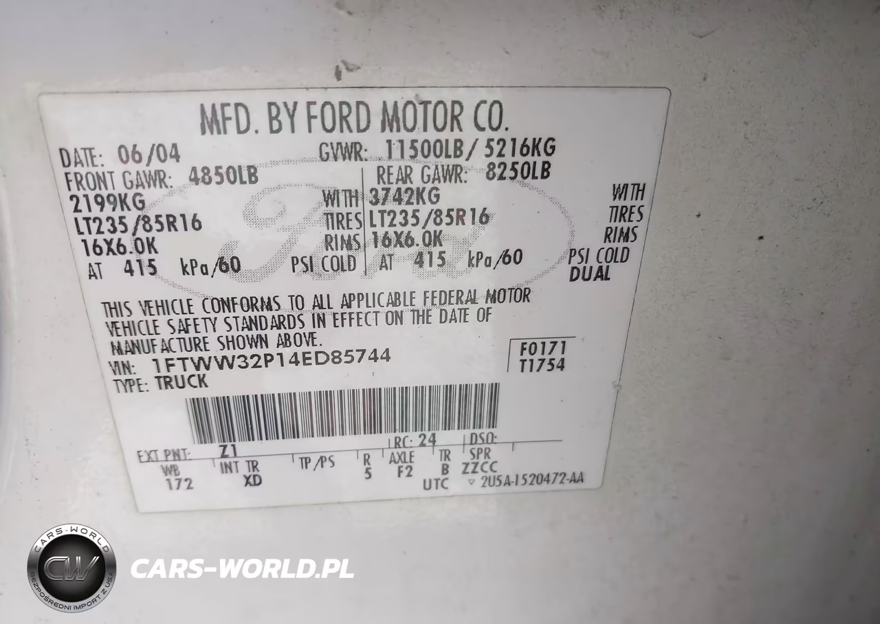 2004 Ford F-350 Lariat-Xl-Xlt VIN:1FTWW32P14ED85744 - 8