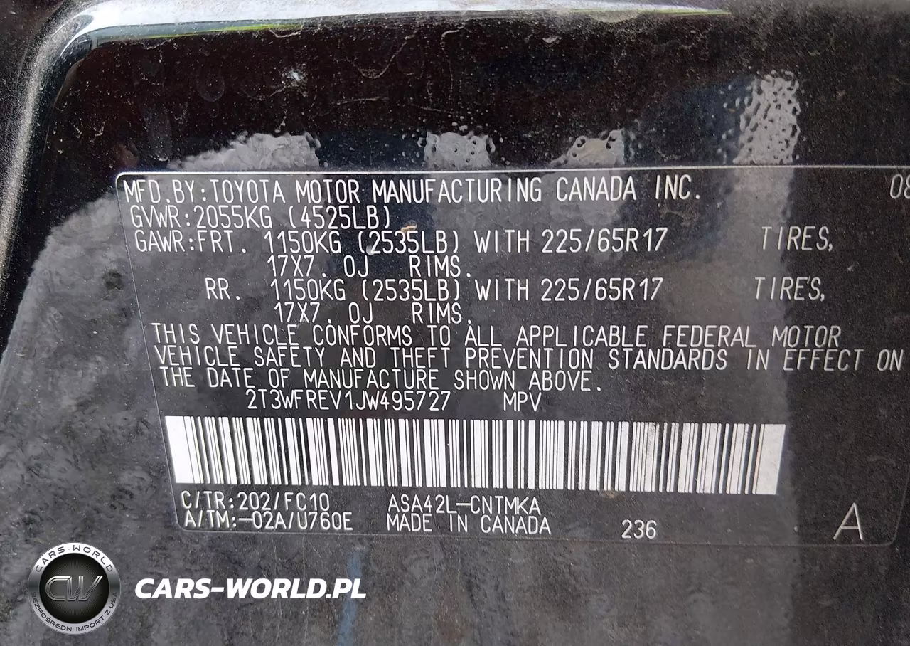 2018 Toyota Rav4 Xle VIN:2T3WFREV1JW495727 - 9