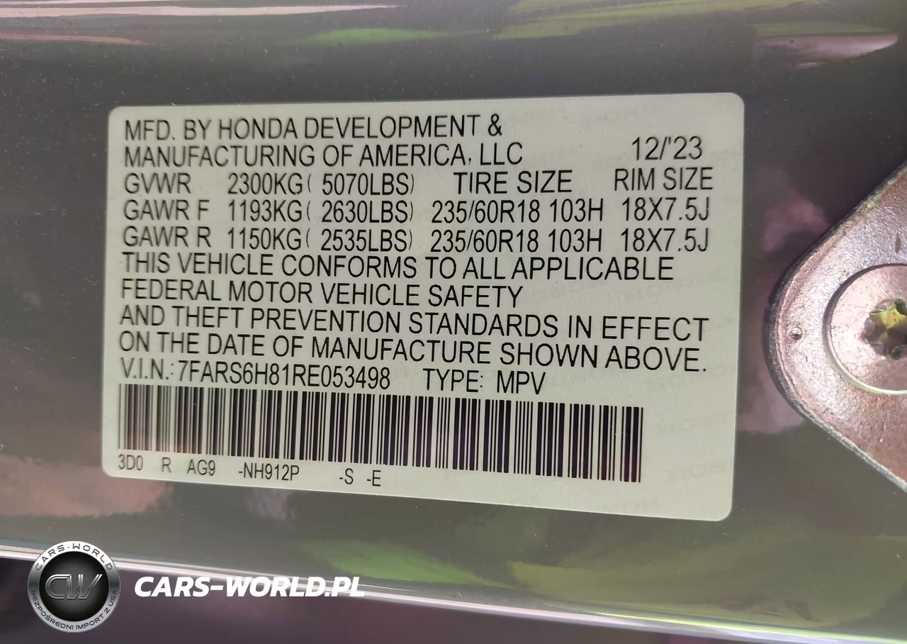2024 Honda Cr-V Hybrid Sport-L VIN:7FARS6H81RE053498 - 9