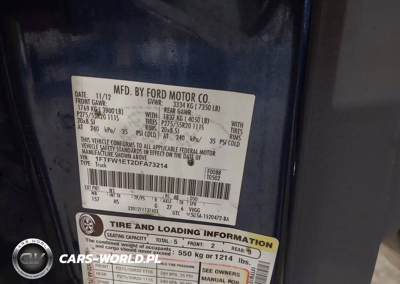 2013 Ford F-150 Lariat VIN:1FTFW1ET2DFA73214 - 8