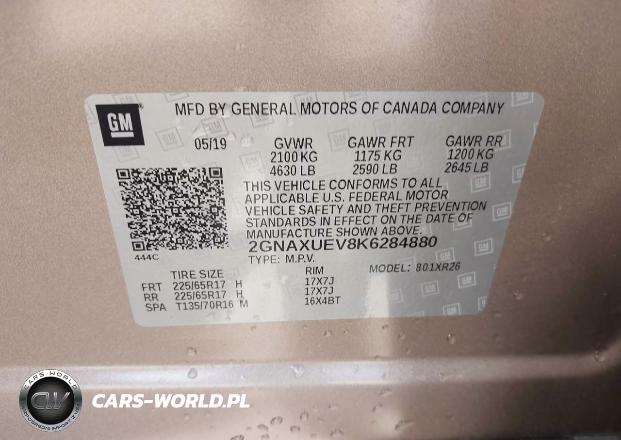 2019 Chevrolet Equinox Lt VIN:2GNAXUEV8K6284880 - 9