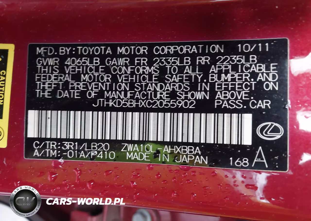 2012 Lexus Ct 200H Premium VIN:JTHKD5BHXC2055902 - 9