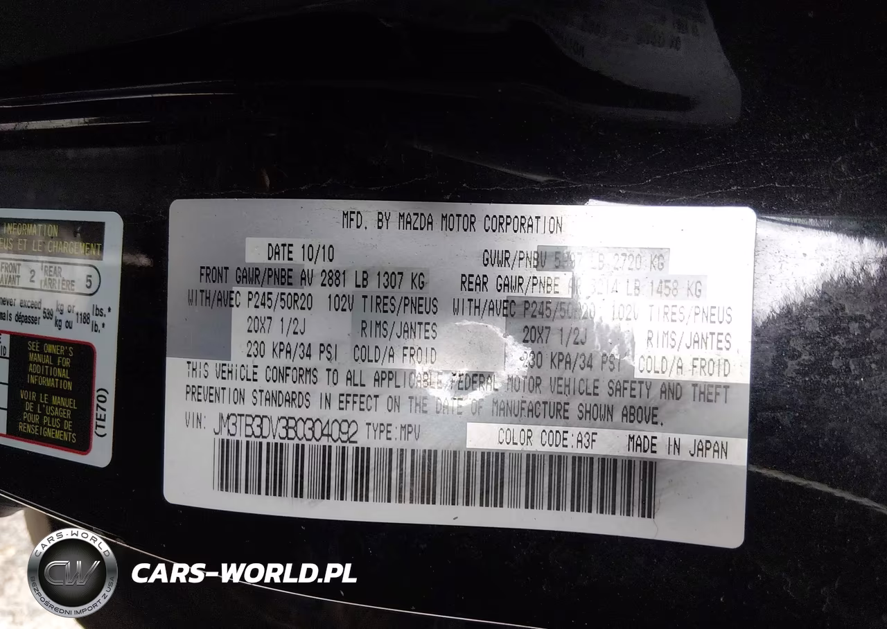 2011 Mazda Cx-9 Grand Touring VIN:JM3TB3DV3B0304092 - 9
