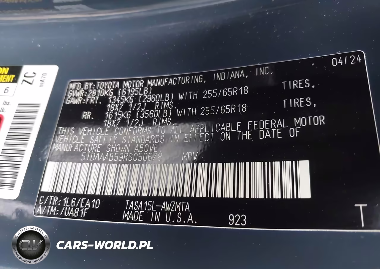 2024 Toyota Grand Highlander Xle VIN:5TDAAAB59RS050678 - 9