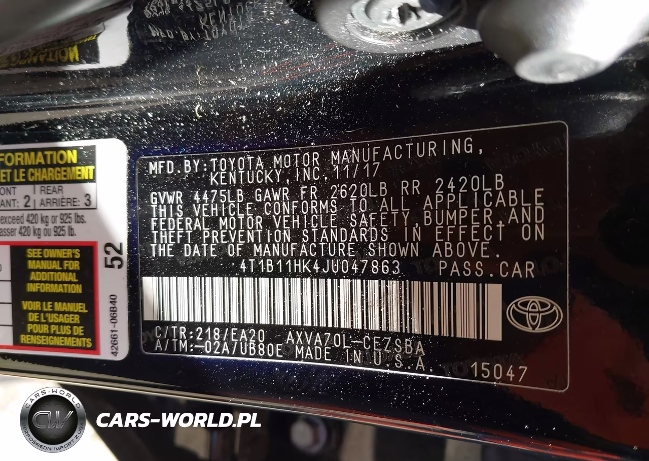 2018 Toyota Camry Se VIN:4T1B11HK4JU047863 - 9