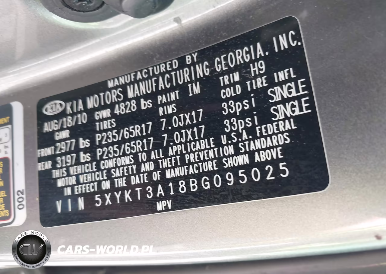 2011 Kia Sorento Lx VIN:5XYKT3A18BG095025 - 9