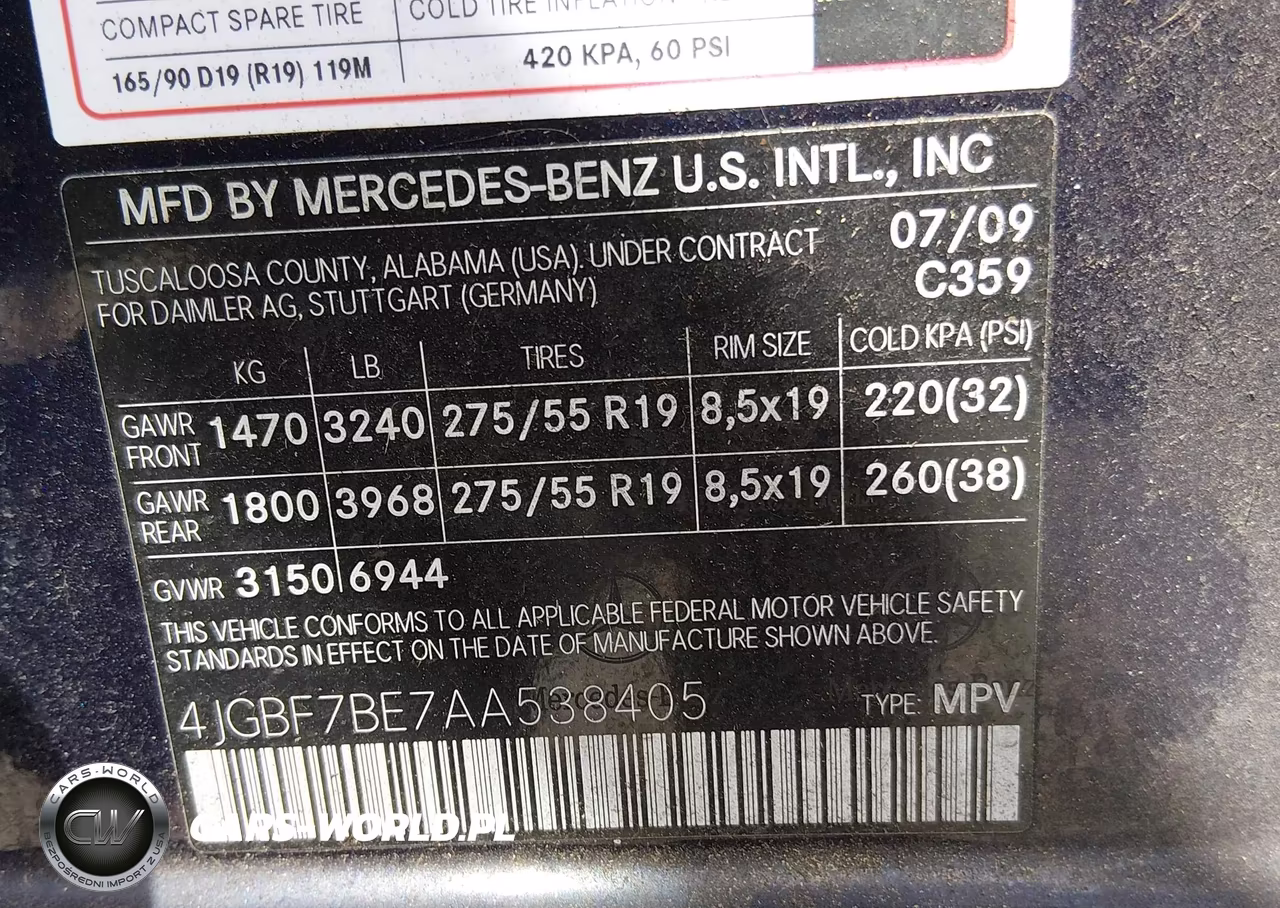 2010 Mercedes-Benz Gl 450 4Matic VIN:4JGBF7BE7AA538405 - 9