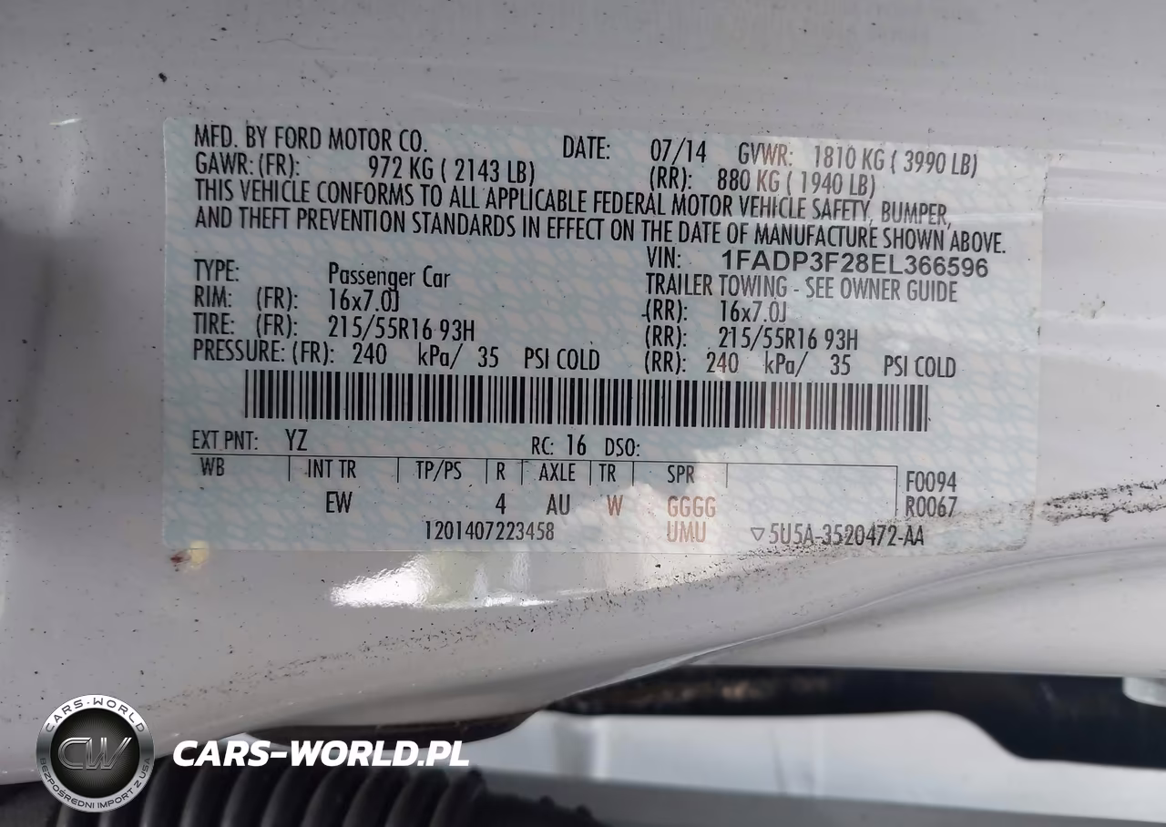 2014 Ford Focus Se VIN:1FADP3F28EL366596 - 9