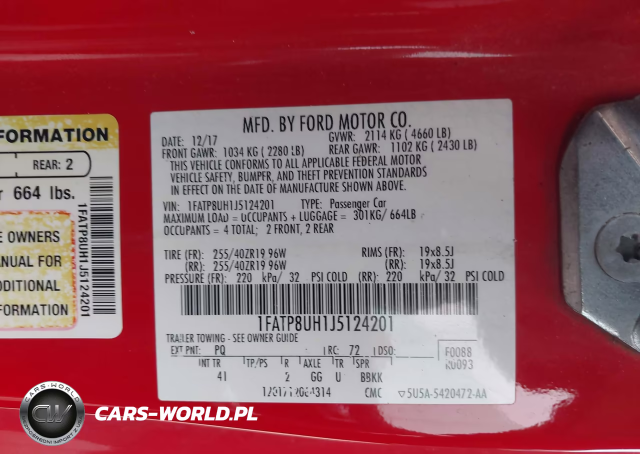 2018 Ford Mustang Ecoboost Premium VIN:1FATP8UH1J5124201 - 9