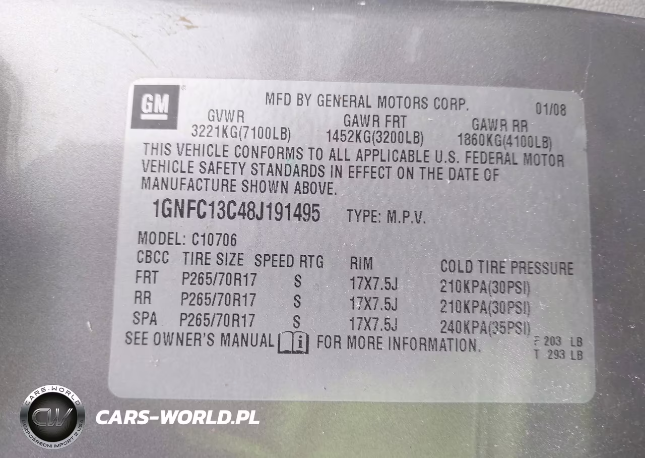 2008 Chevrolet Tahoe Ls VIN:1GNFC13C48J191495 - 9
