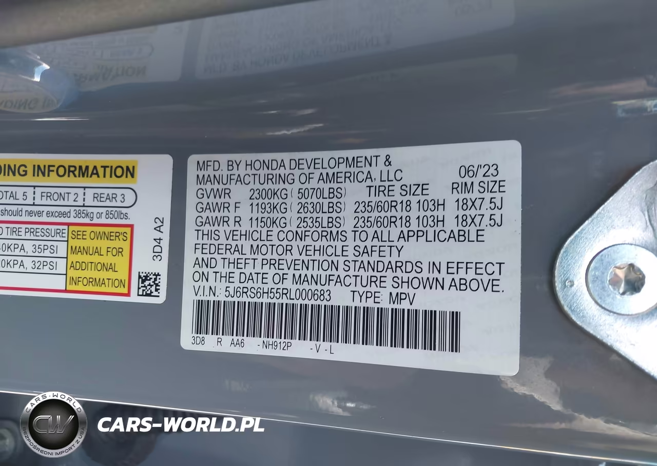 2024 Honda Cr-V Hybrid Sport VIN:5J6RS6H55RL000683 - 9