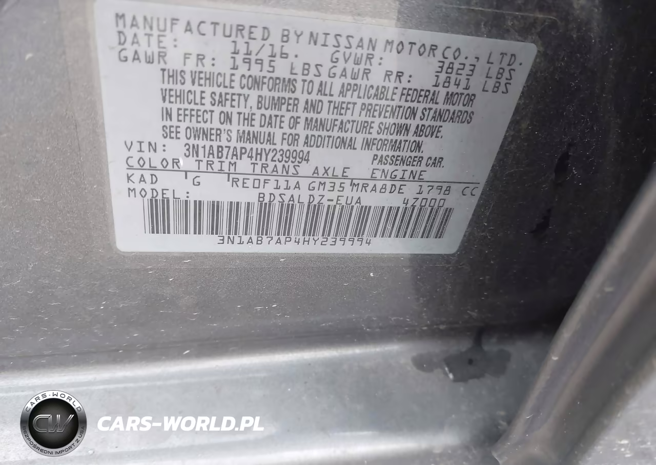 2017 Nissan Sentra Sv VIN:3N1AB7AP4HY239994 - 9