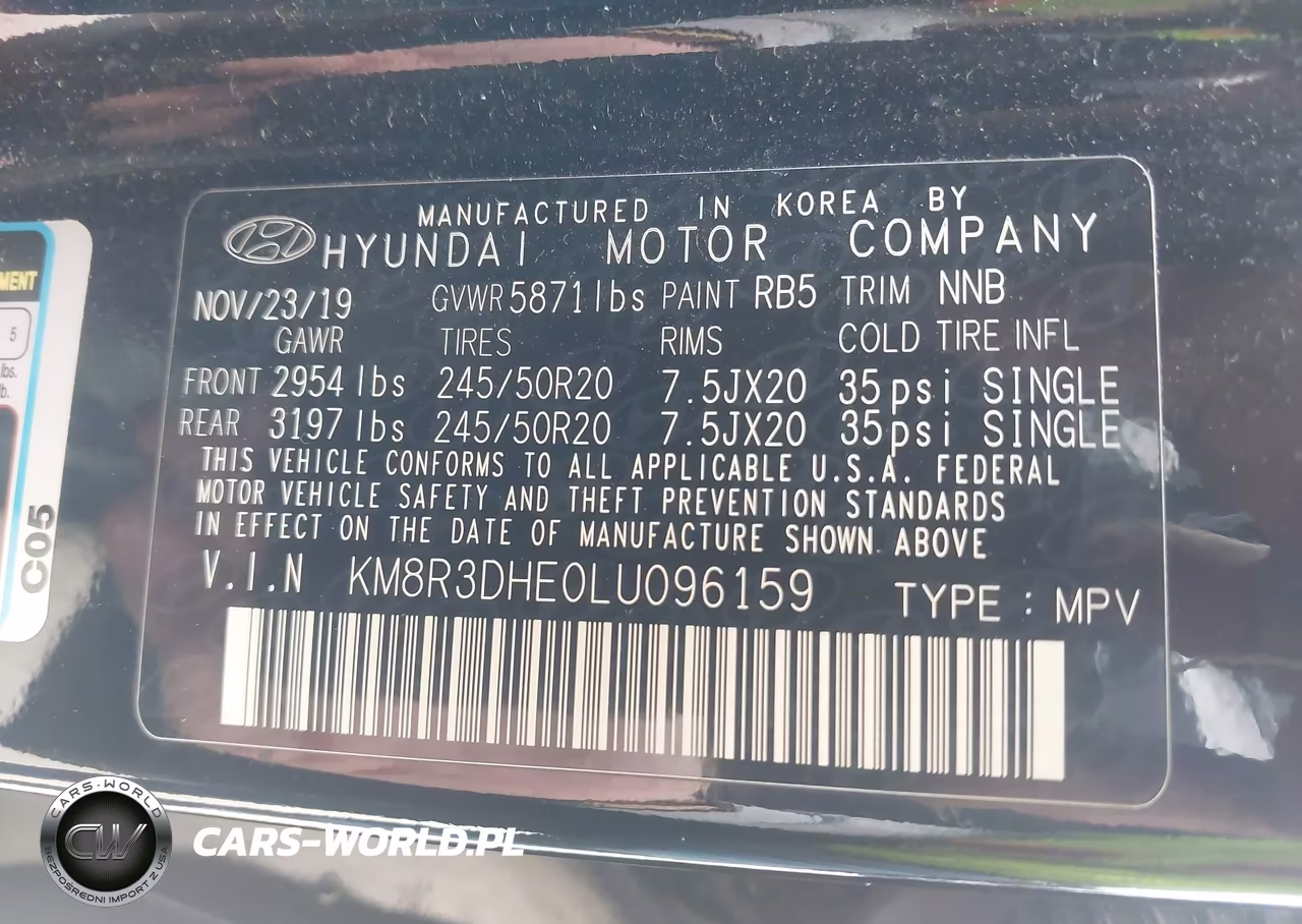 2020 Hyundai Palisade Sel VIN:KM8R3DHE0LU096159 - 9