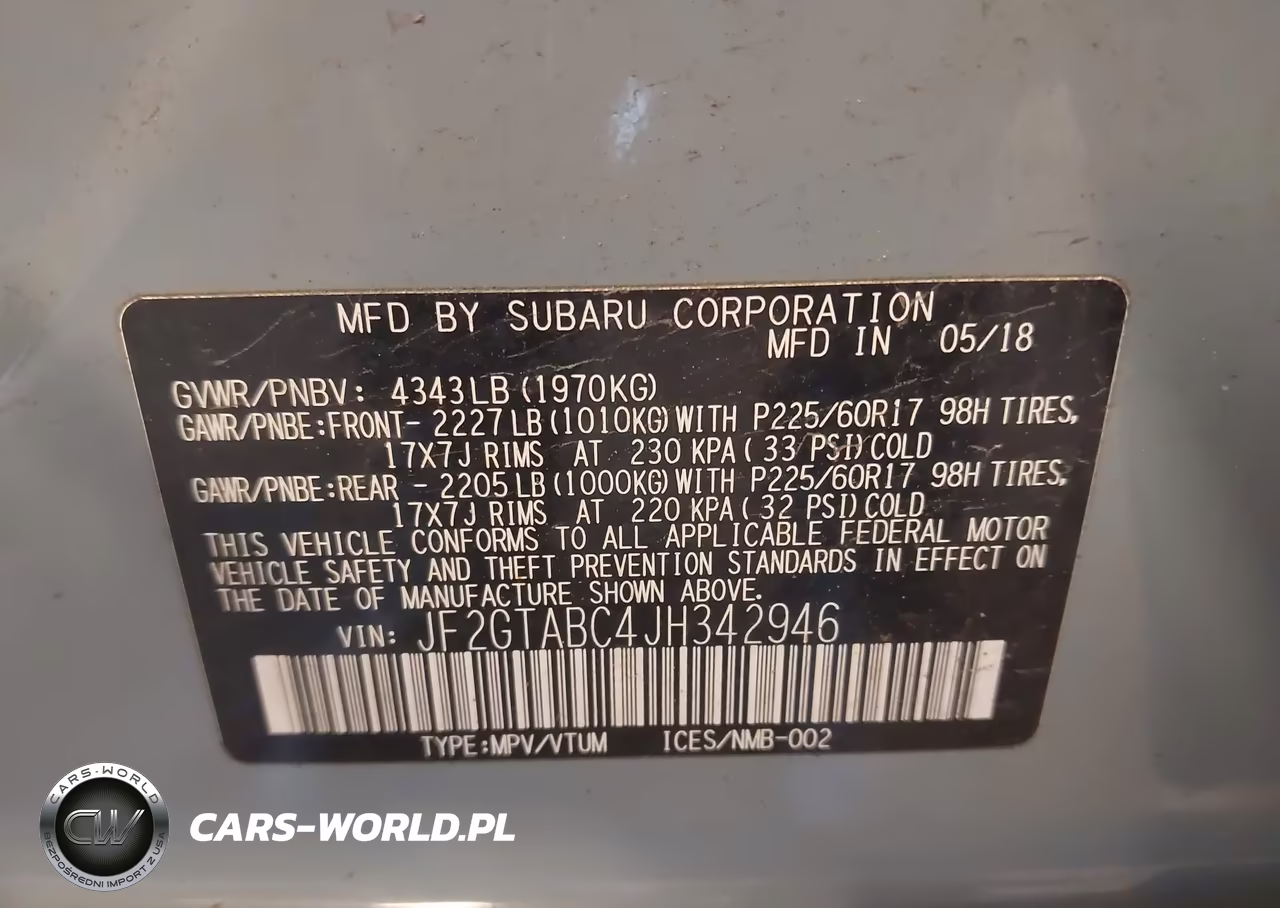 2018 Subaru Crosstrek 2.0I Premium VIN:JF2GTABC4JH342946 - 9