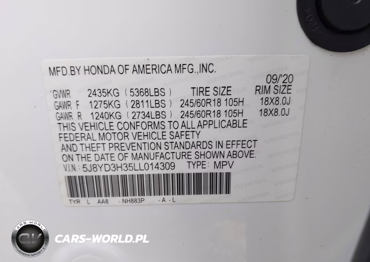 2020 Acura Mdx Standard VIN:5J8YD3H35LL014309 - 9