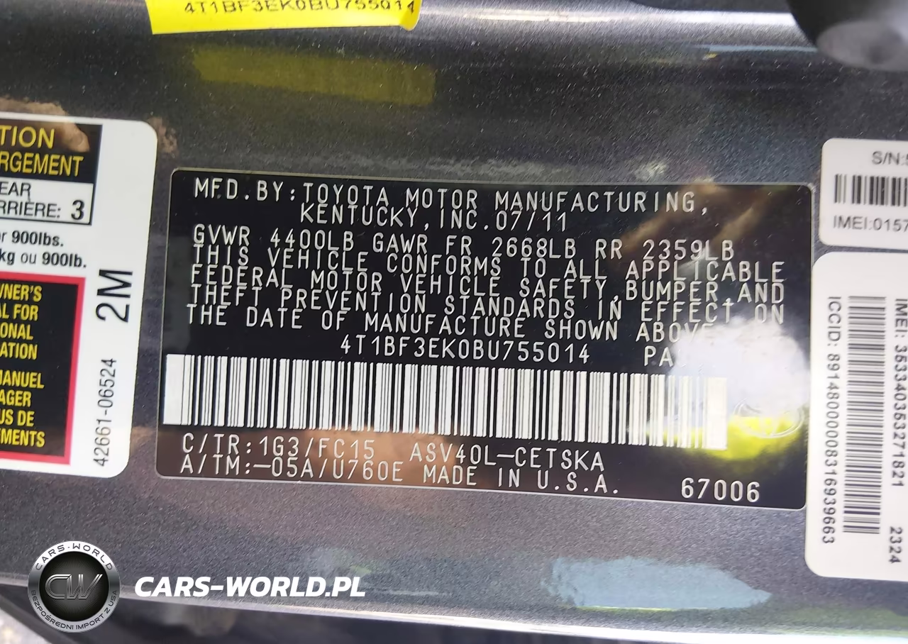2011 Toyota Camry Se VIN:4T1BF3EK0BU755014 - 9