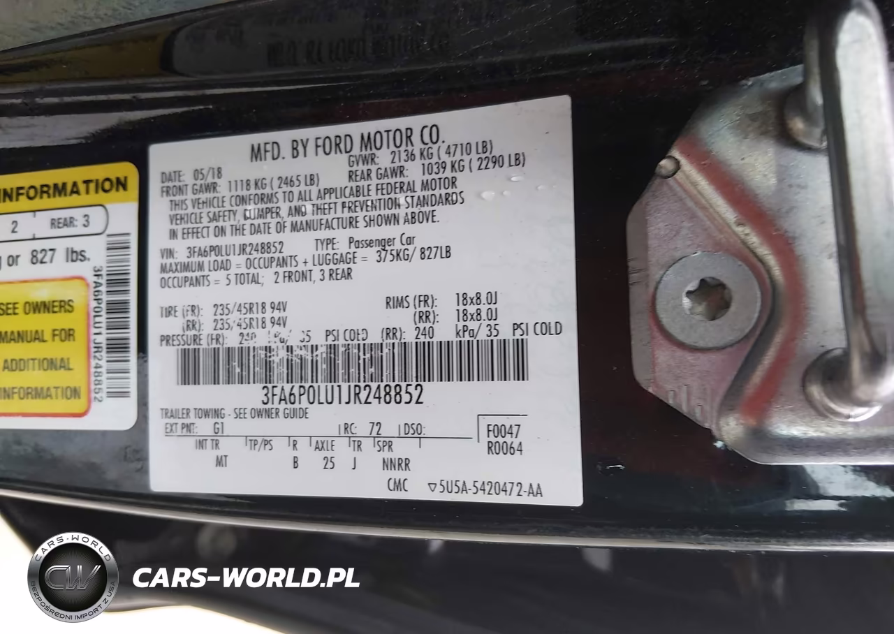 2018 Ford Fusion Hybrid Se VIN:3FA6P0LU1JR248852 - 9