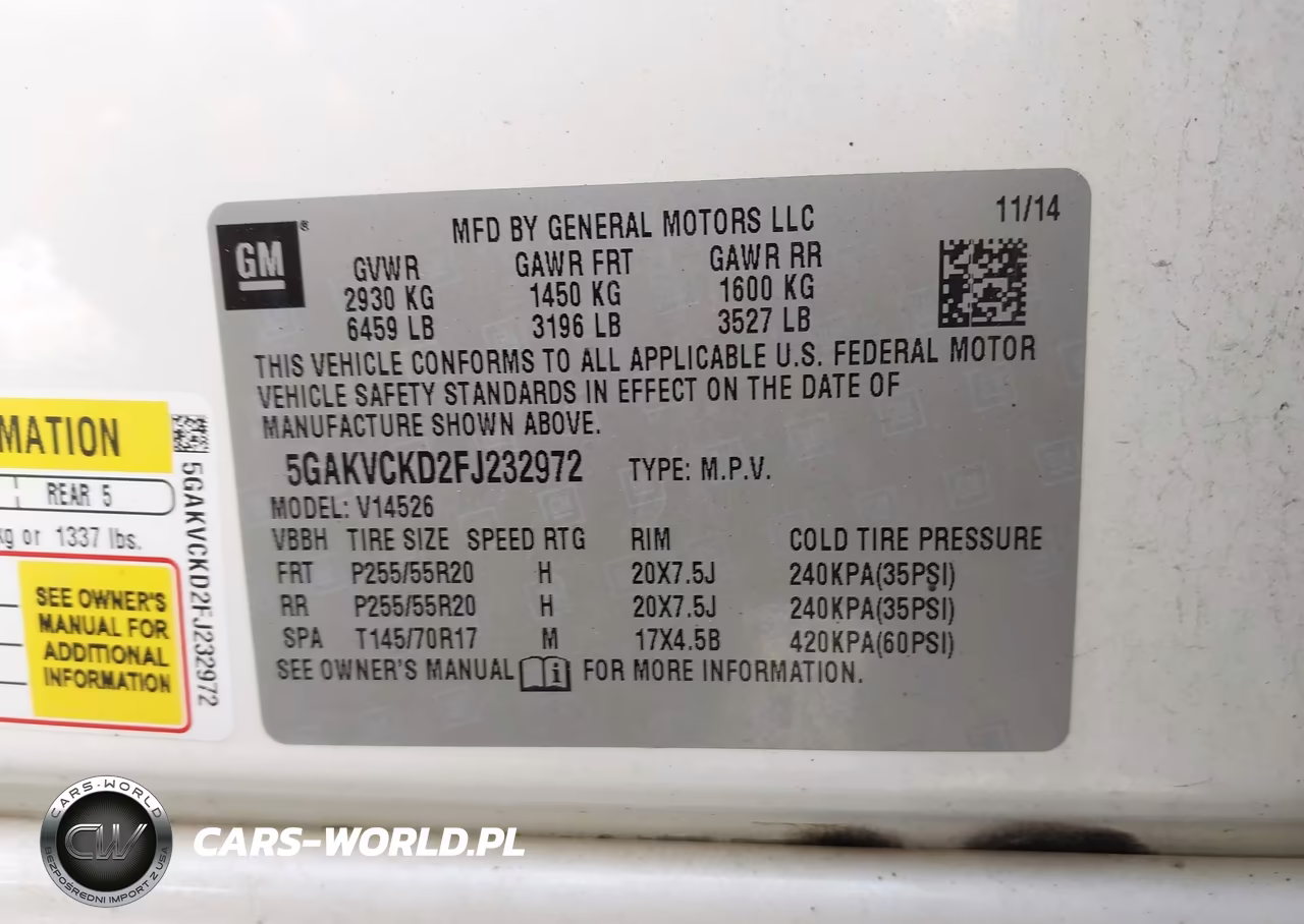 2015 Buick Enclave Premium VIN:5GAKVCKD2FJ232972 - 9