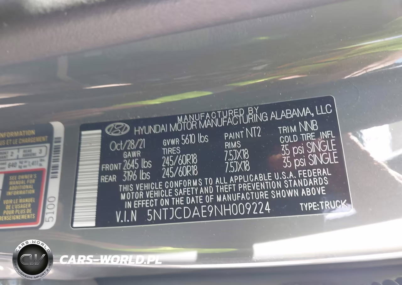 2022 Hyundai Santa Cruz Sel VIN:5NTJCDAE9NH009224 - 9