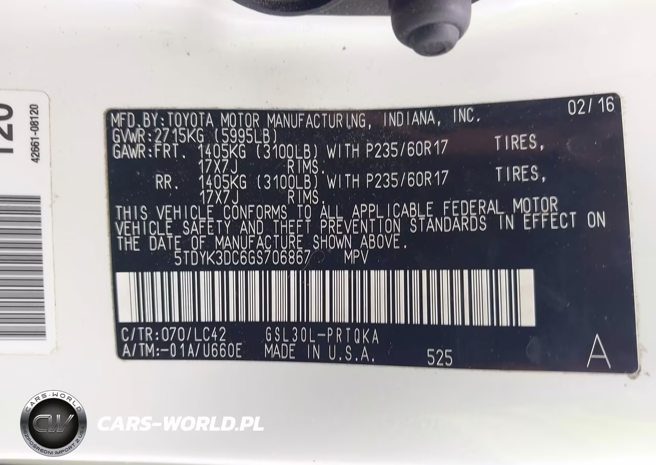 2016 Toyota Sienna Xle 8 Passenger VIN:5TDYK3DC6GS706867 - 9