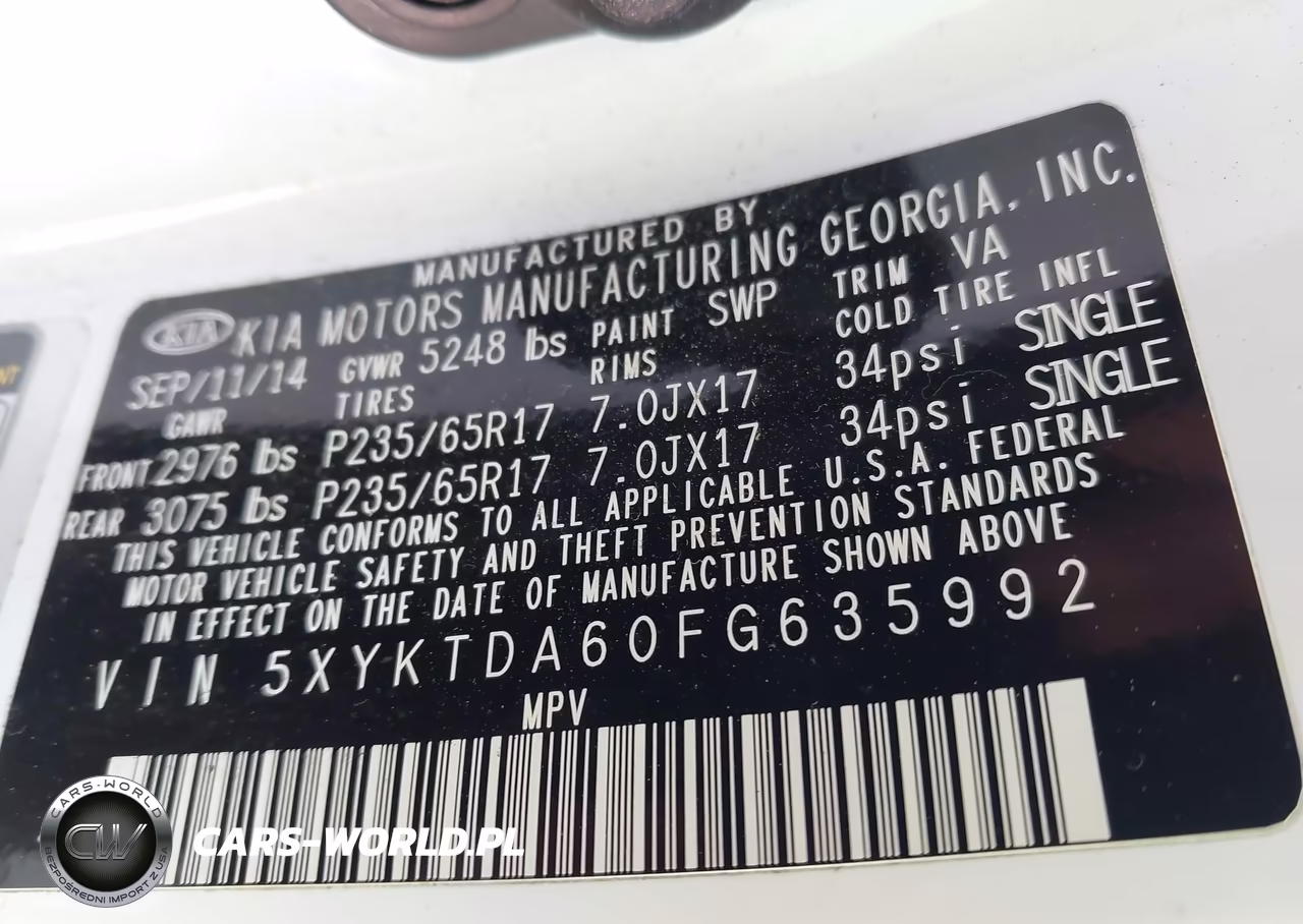 2015 Kia Sorento Lx VIN:5XYKTDA60FG635992 - 9