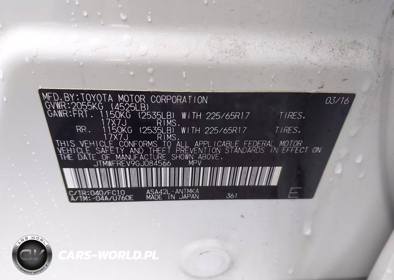 2016 Toyota Rav4 Xle VIN:JTMWFREV9GJ084566 - 9