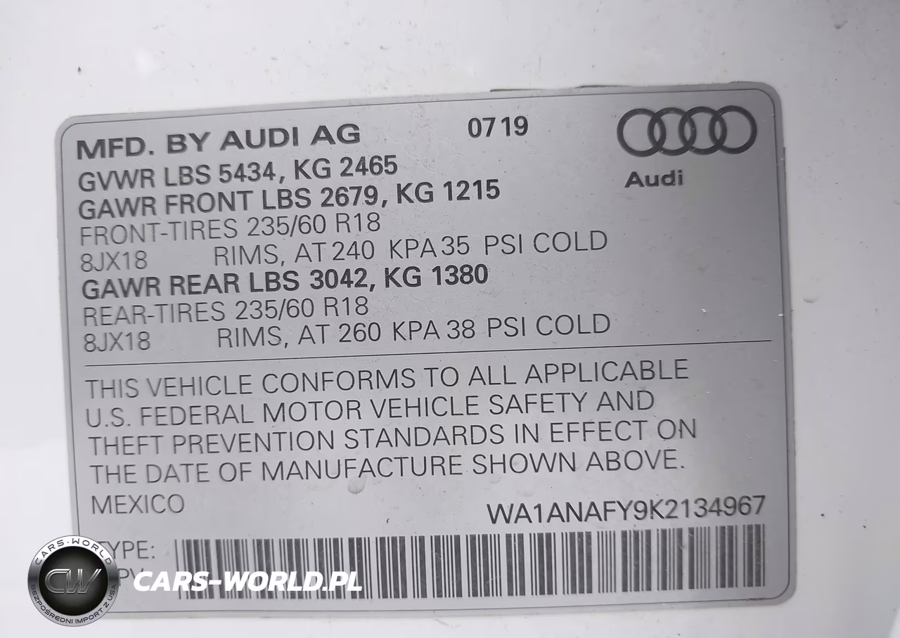 2019 Audi Q5 45 Premium VIN:WA1ANAFY9K2134967 - 9